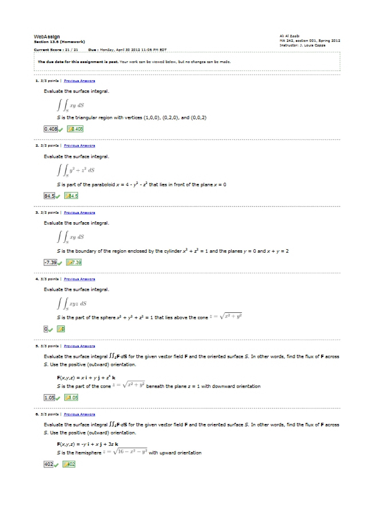 Calculus III Section 13.6