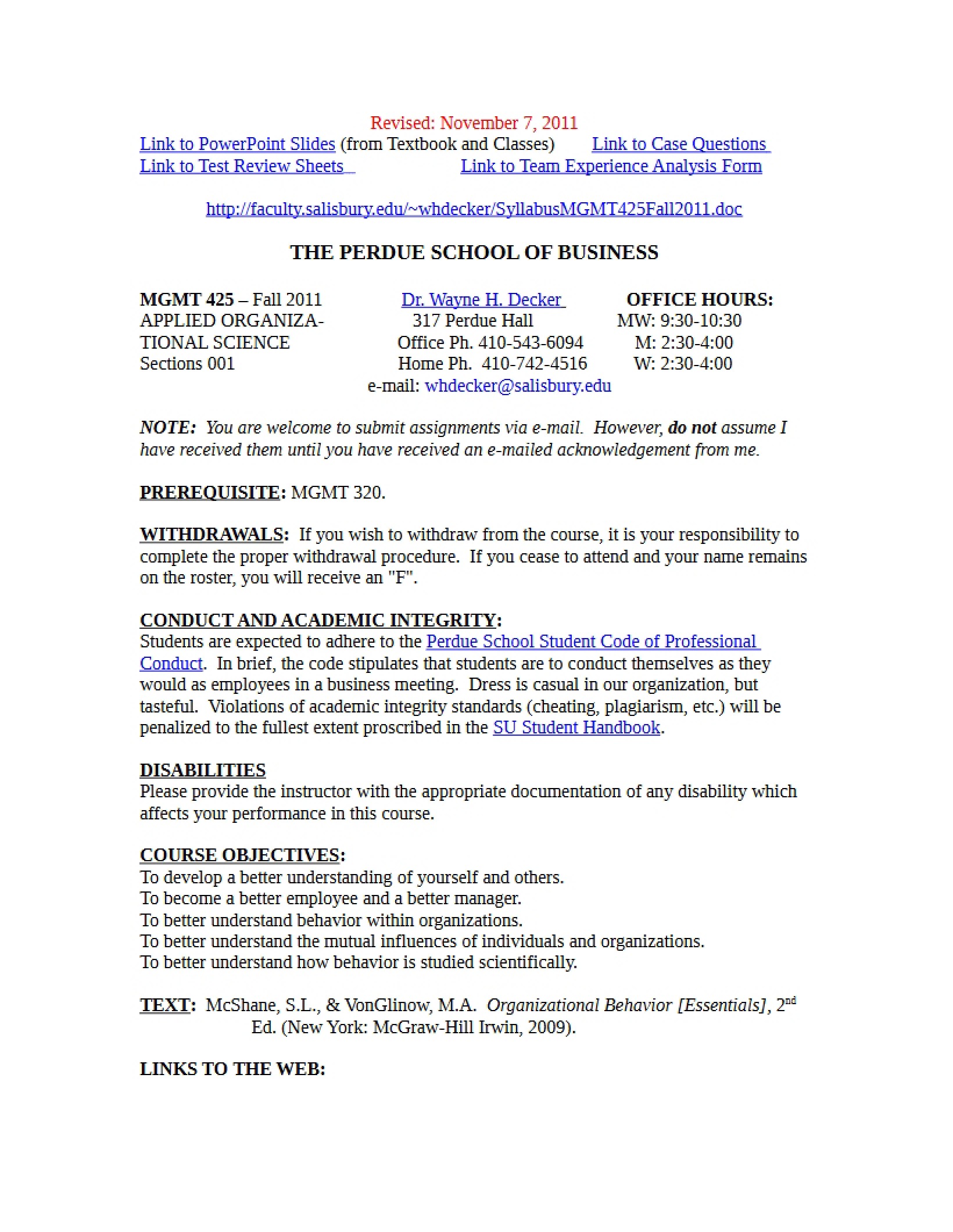 Syllabus Applied Organizational Science