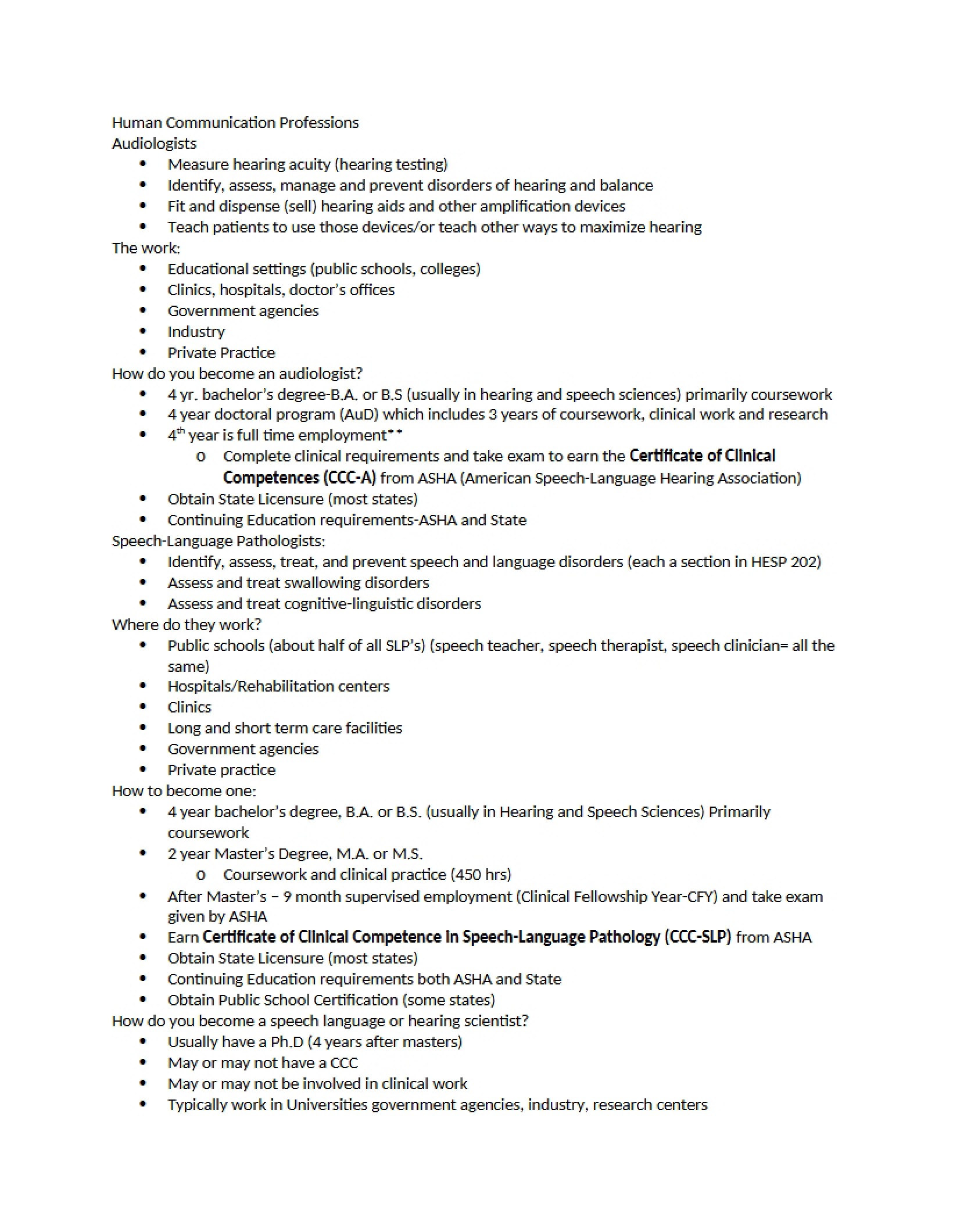 Careers in Human Communication
