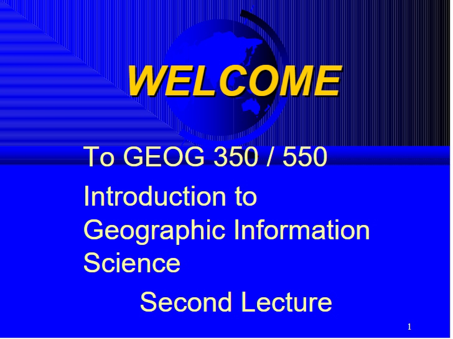 Geographic Information Science Introduction