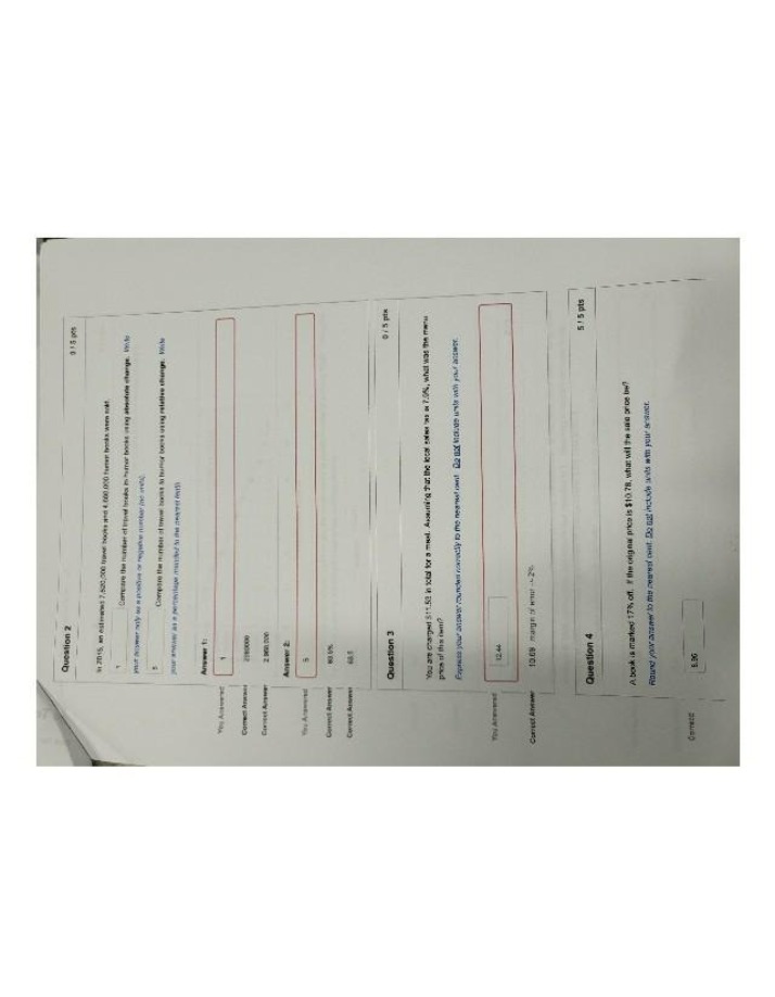 Business Math Quiz - Answers Included