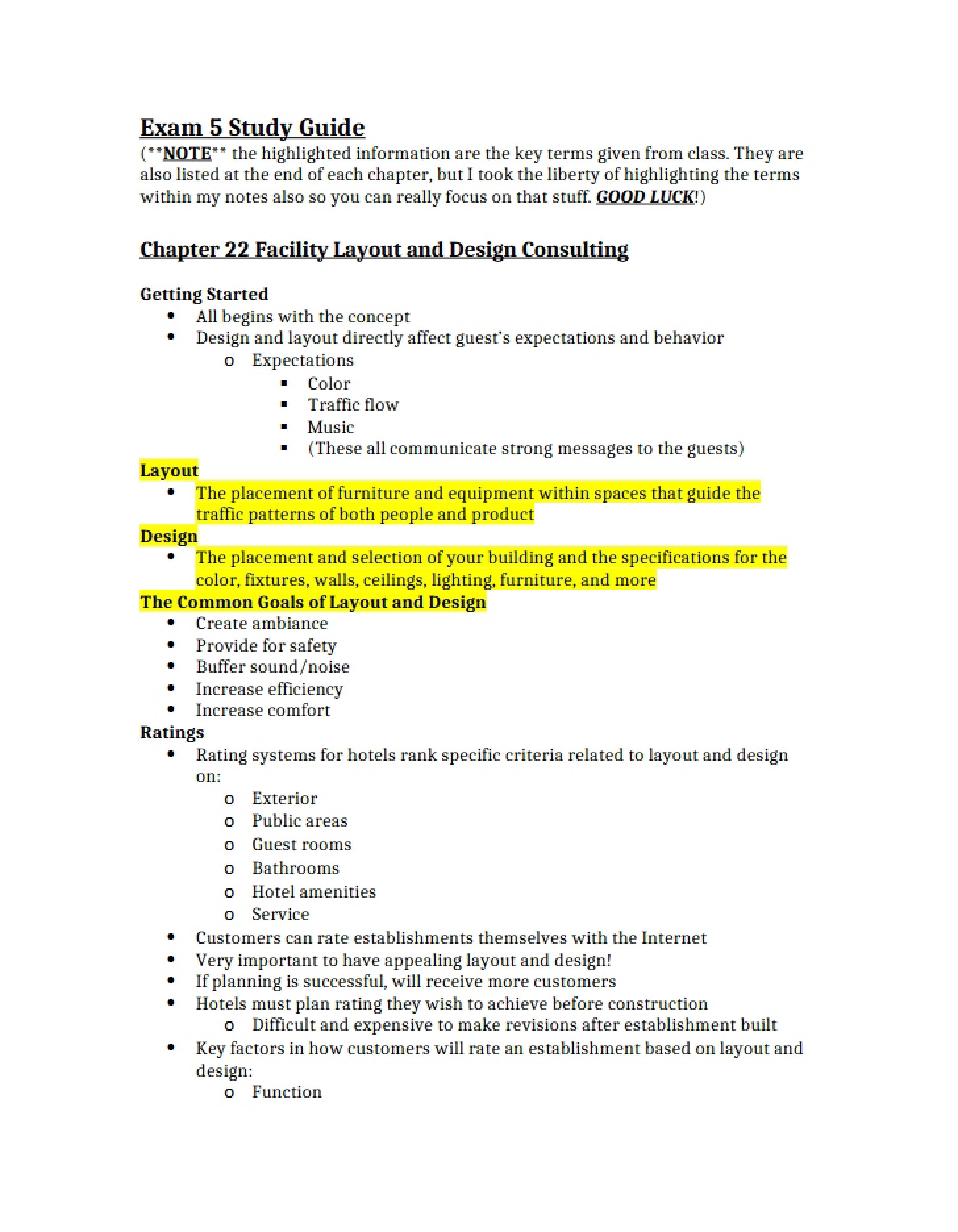 Fifth Exam Study Roadmap