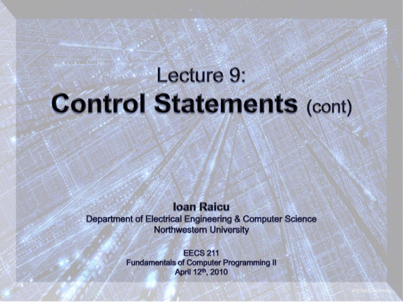 Lecture Notes for EECS 211