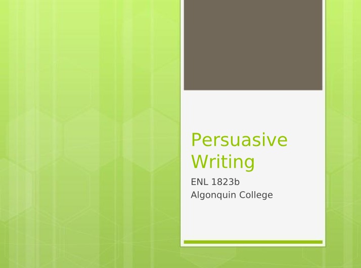 Writing Persuasive Messages
