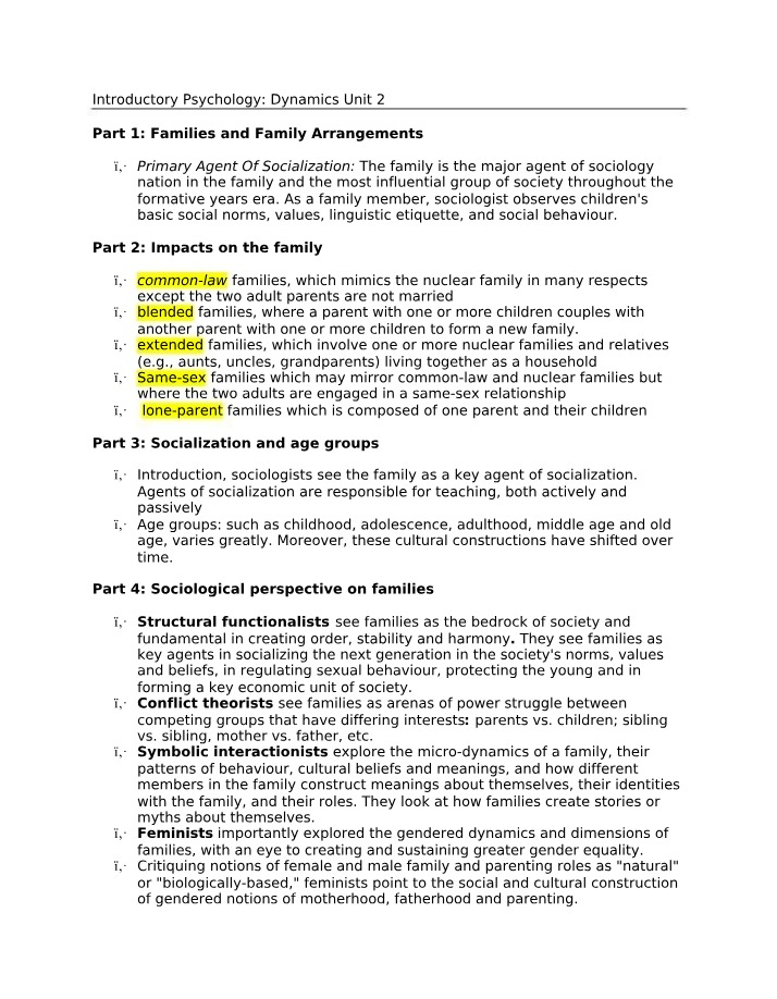 The Impact of Families on Socialization