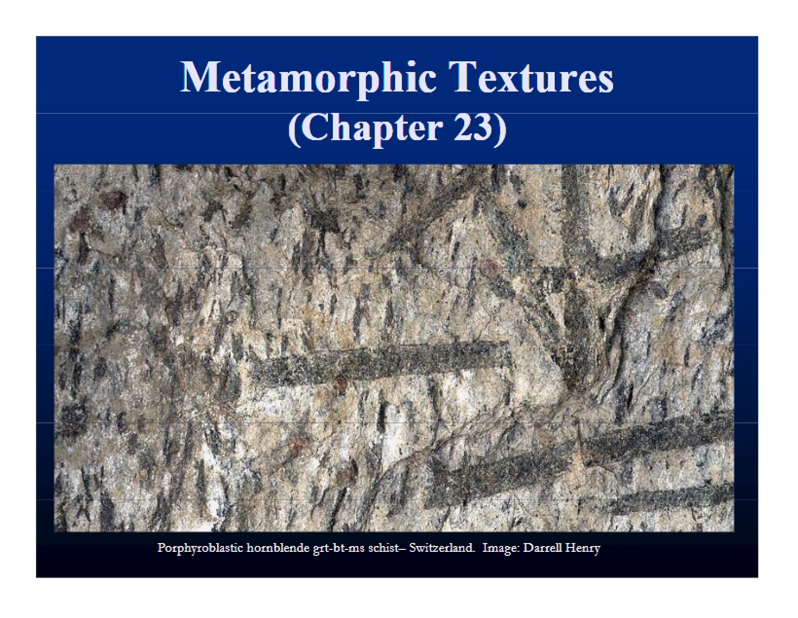 Textures in Metamorphism