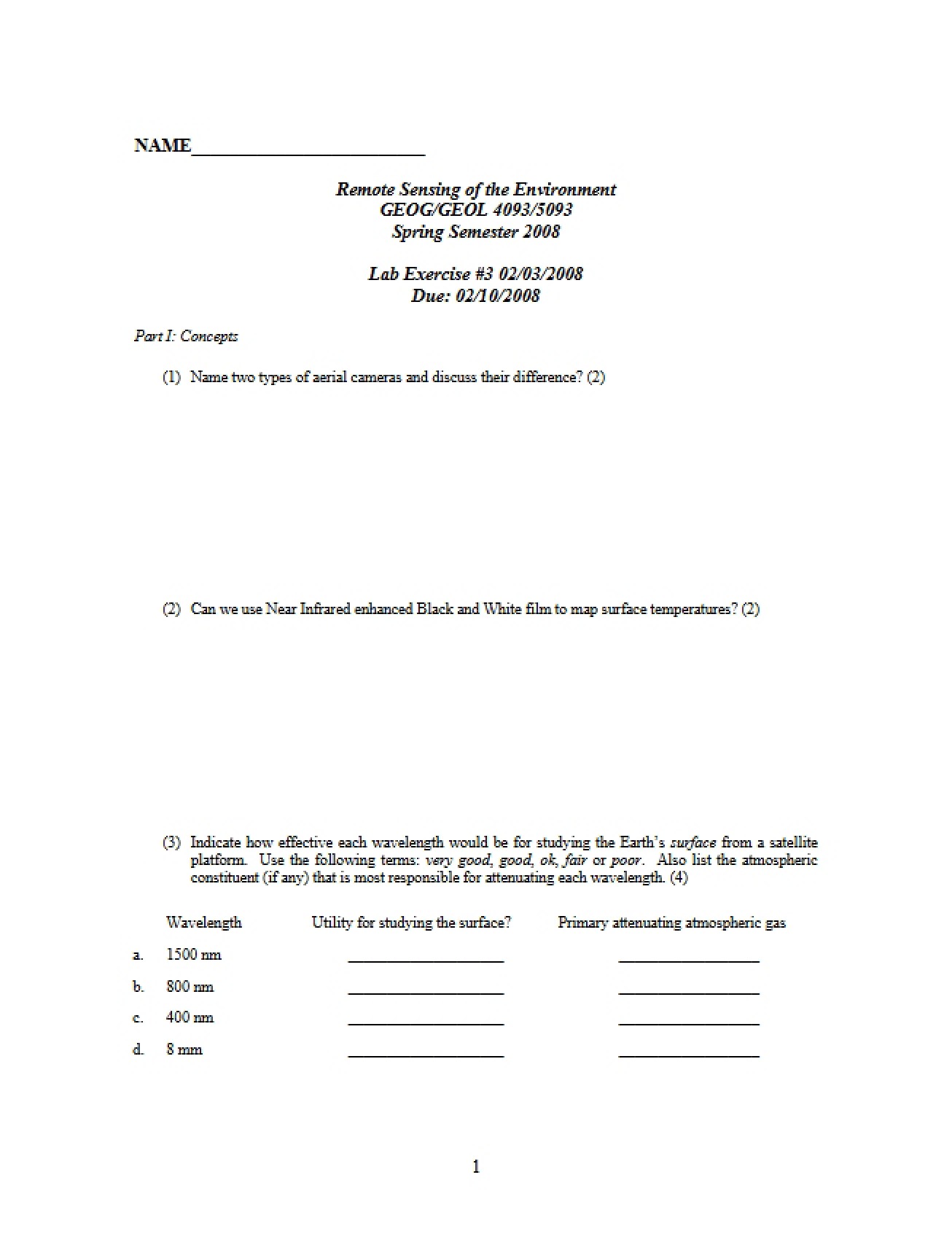 Laboratory Exercise Number Three (Second Instance)