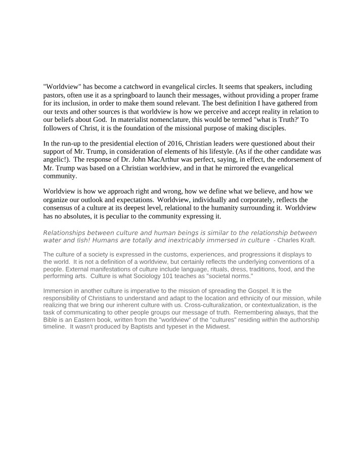SOCIMISC Worldview Notes
