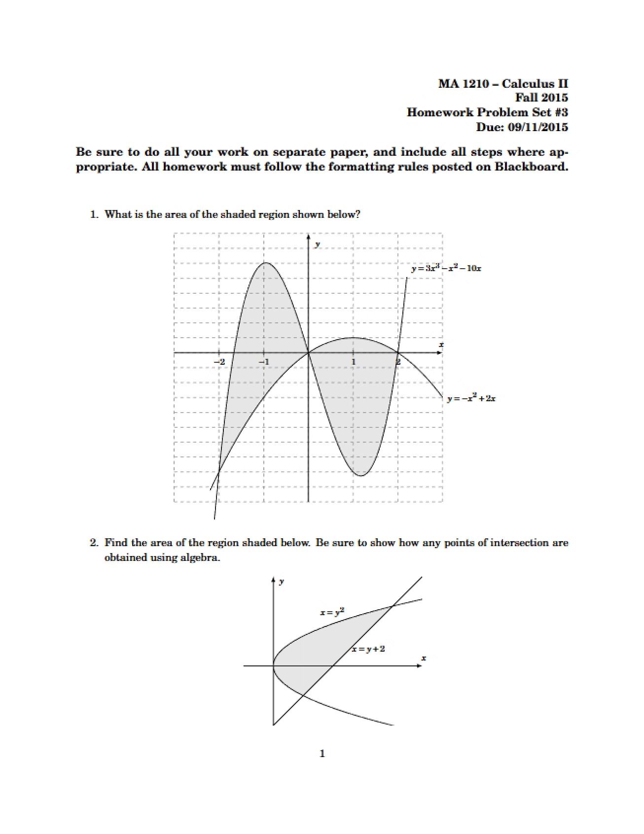 Third Problem Set for Homework