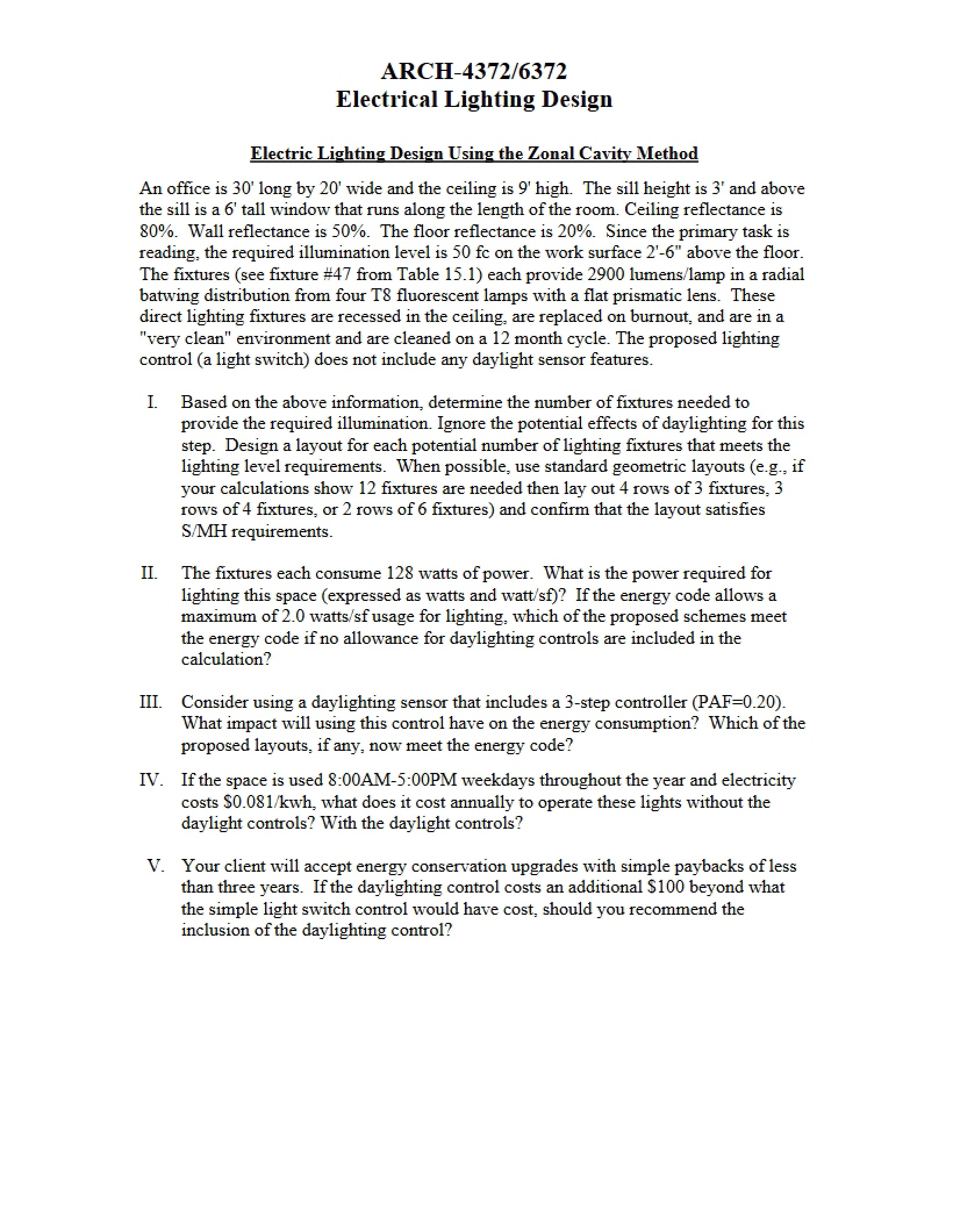 Zonal Cavity Method for Electric Lighting Design