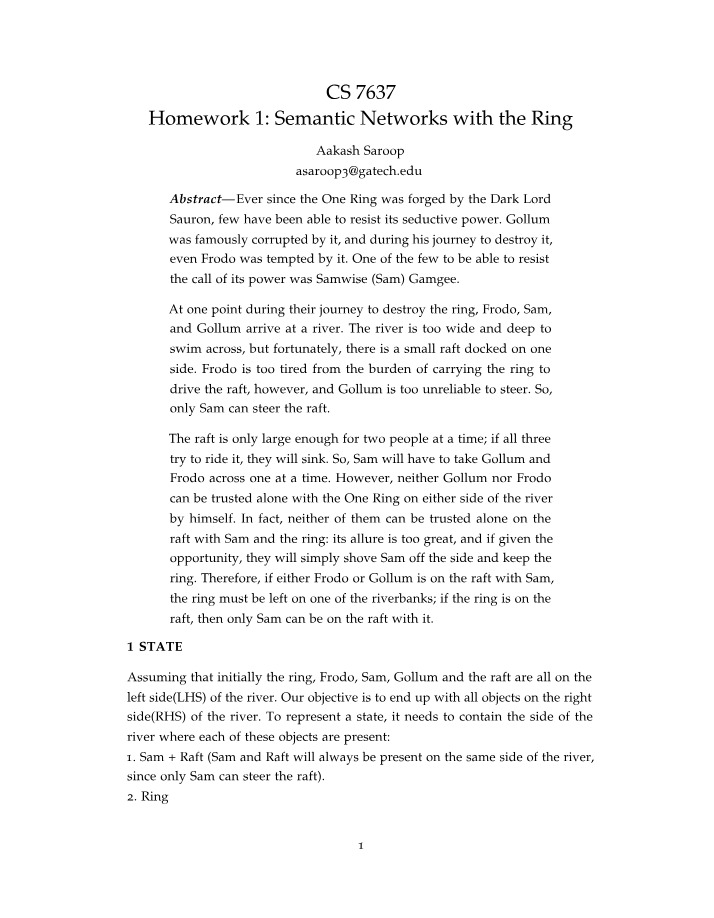 Semantic Networks with the Ring (Homework 1)