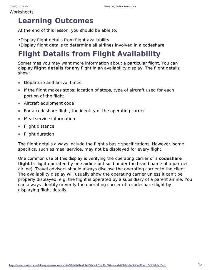 Worksheet - Airlines and Flight Details