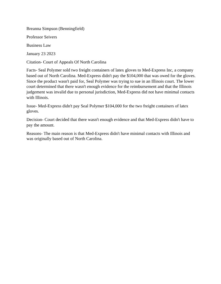 Med-Express Inc. Case Study