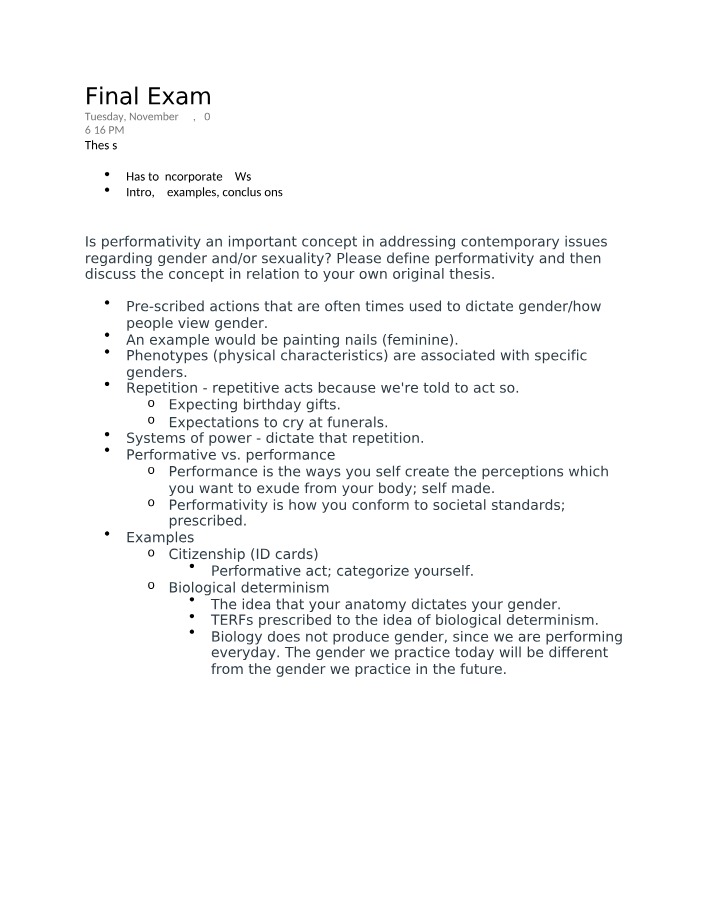 WGS101 Final Exam