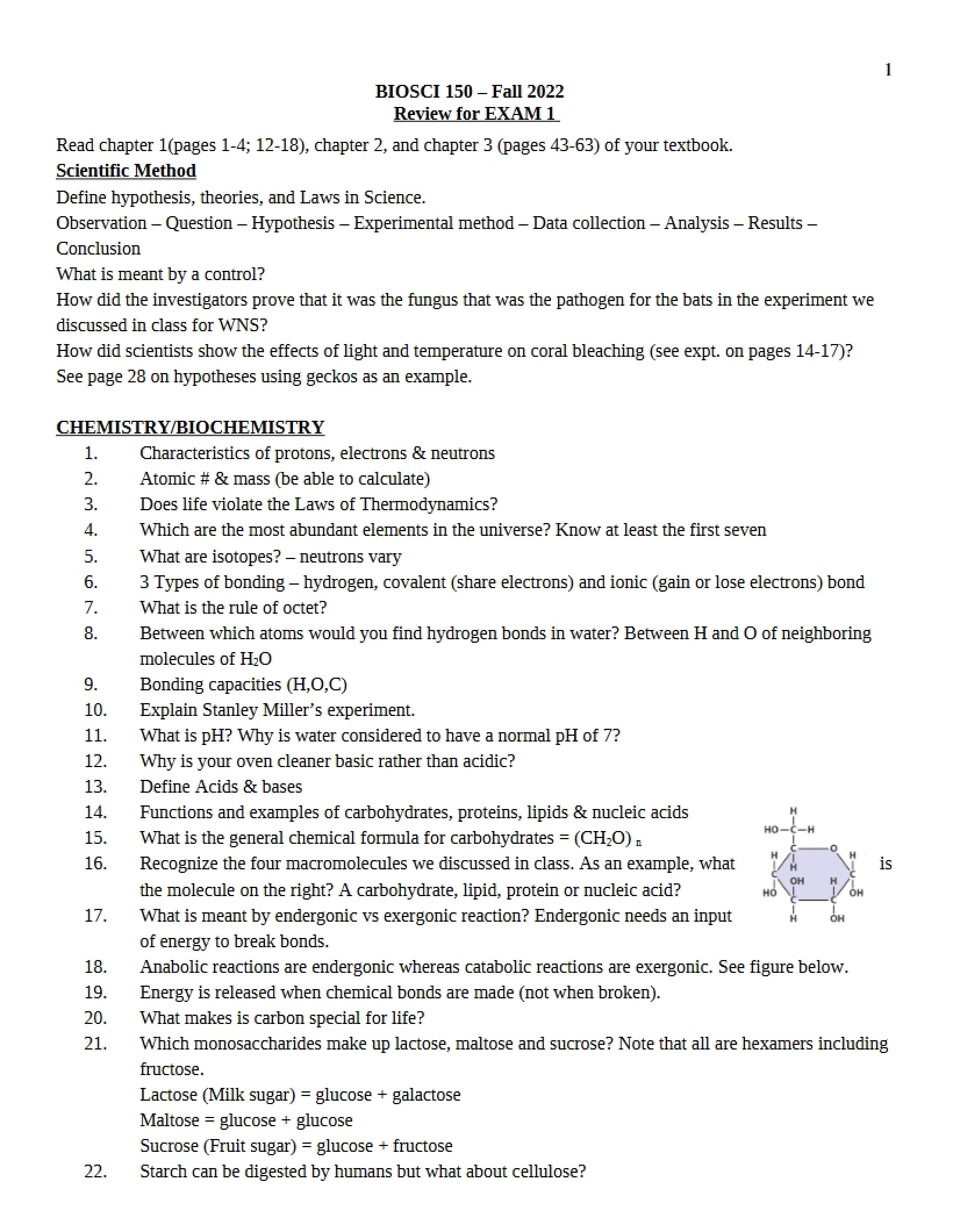 First Exam Review