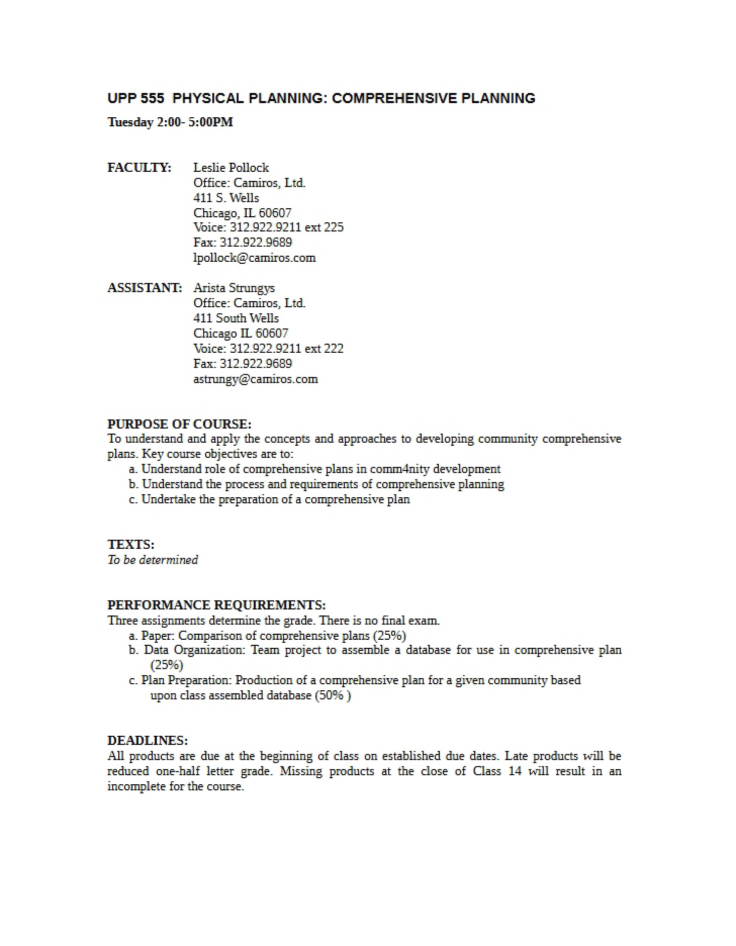Description of Curriculum