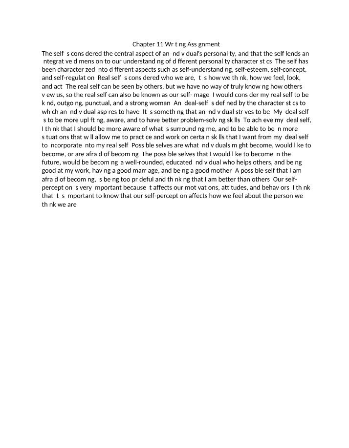 Writing Assignment for Chapter 11
