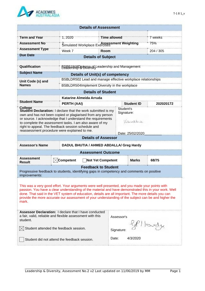 Leadership & Diversity Assessment 2
