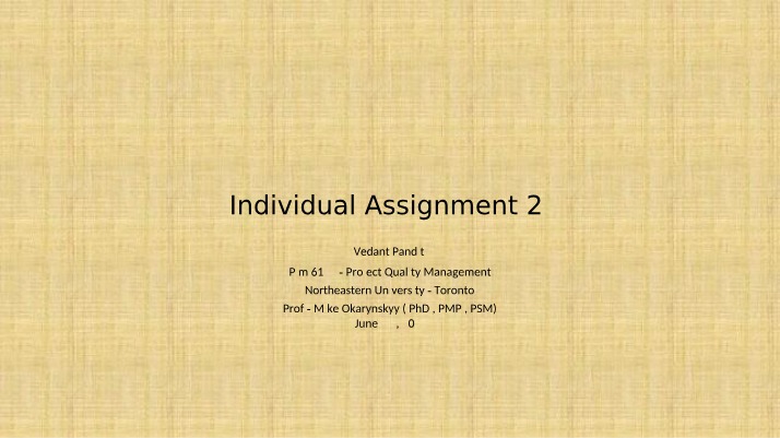 Assignment 2 - Individual