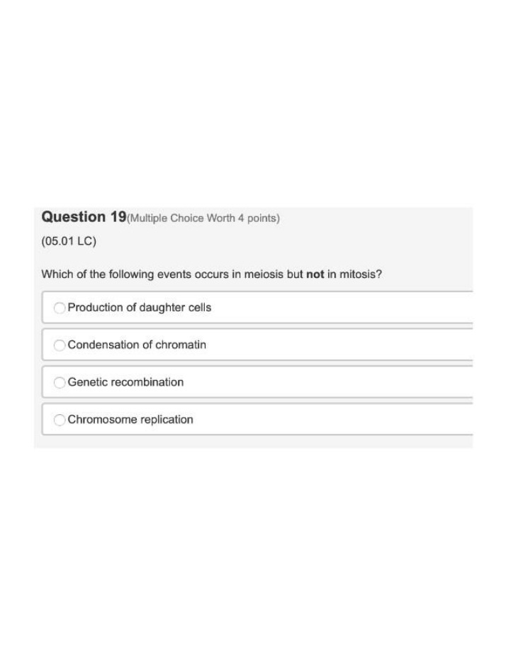 Key Differences - Mitosis and Meiosis