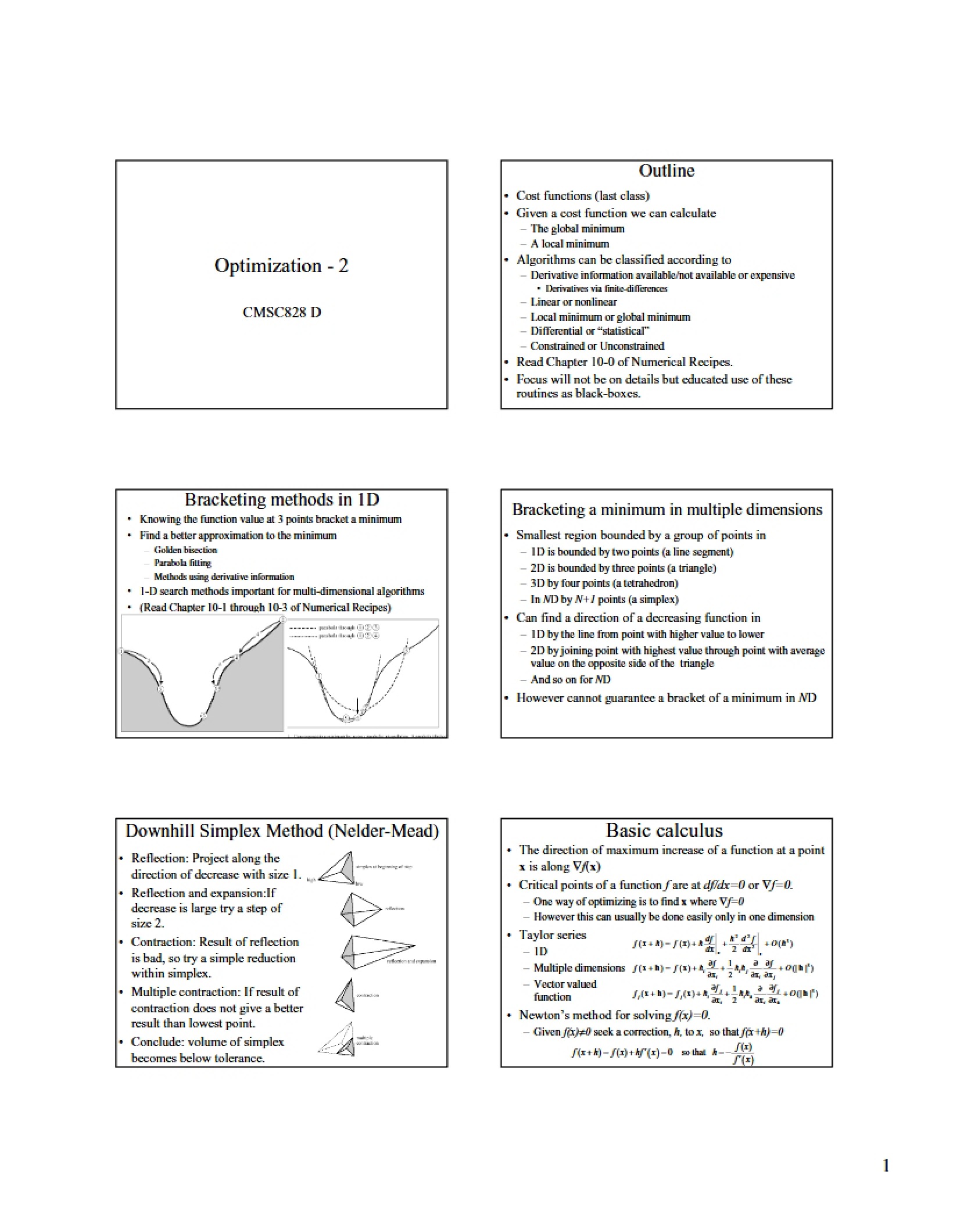Second Optimization Lecture