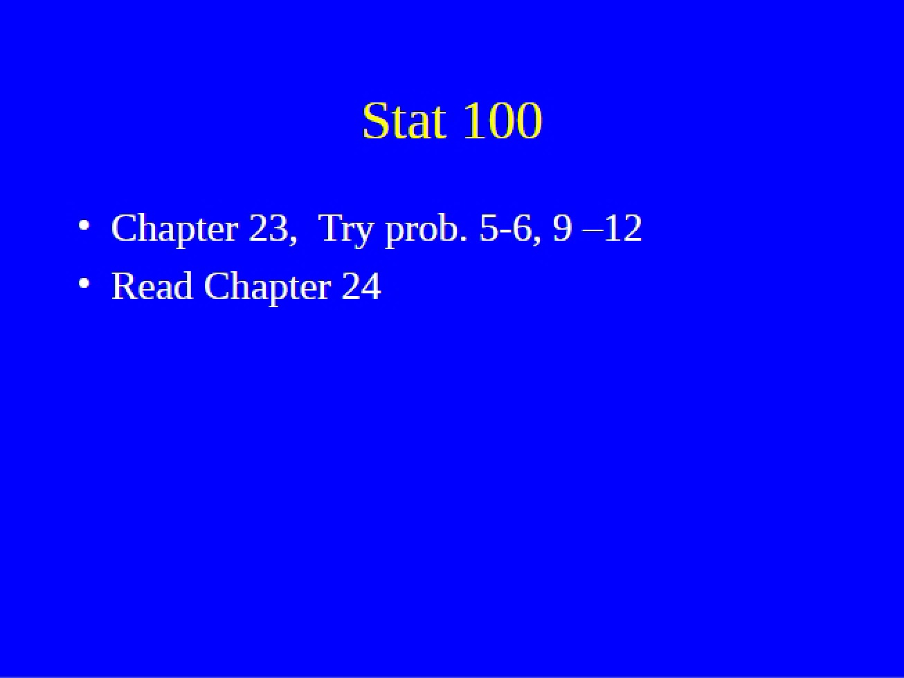 STAT 100 Notes