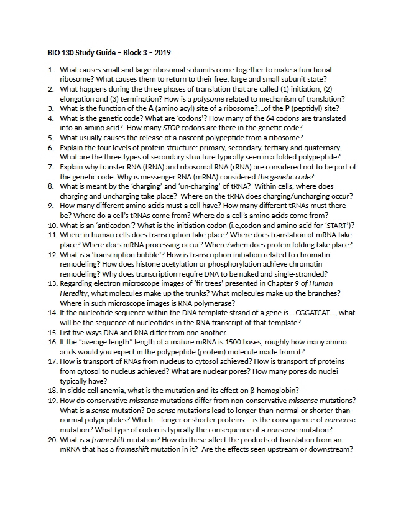 2019 Study Guide for Block 3