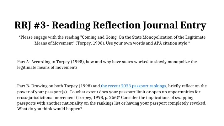Reading Reflection Journal Entry #3