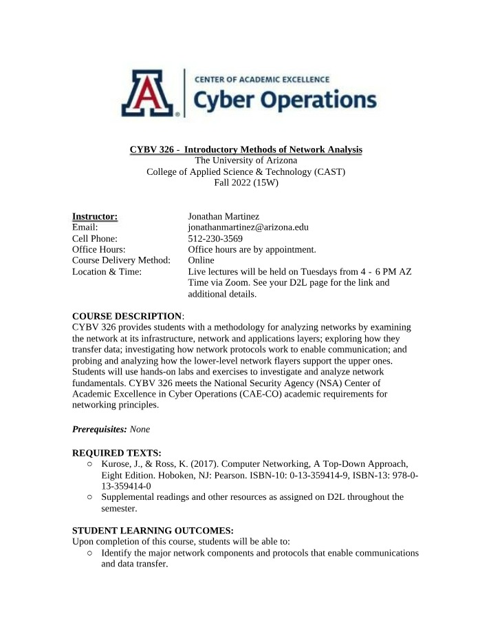 CYBV 326 Syllabus
