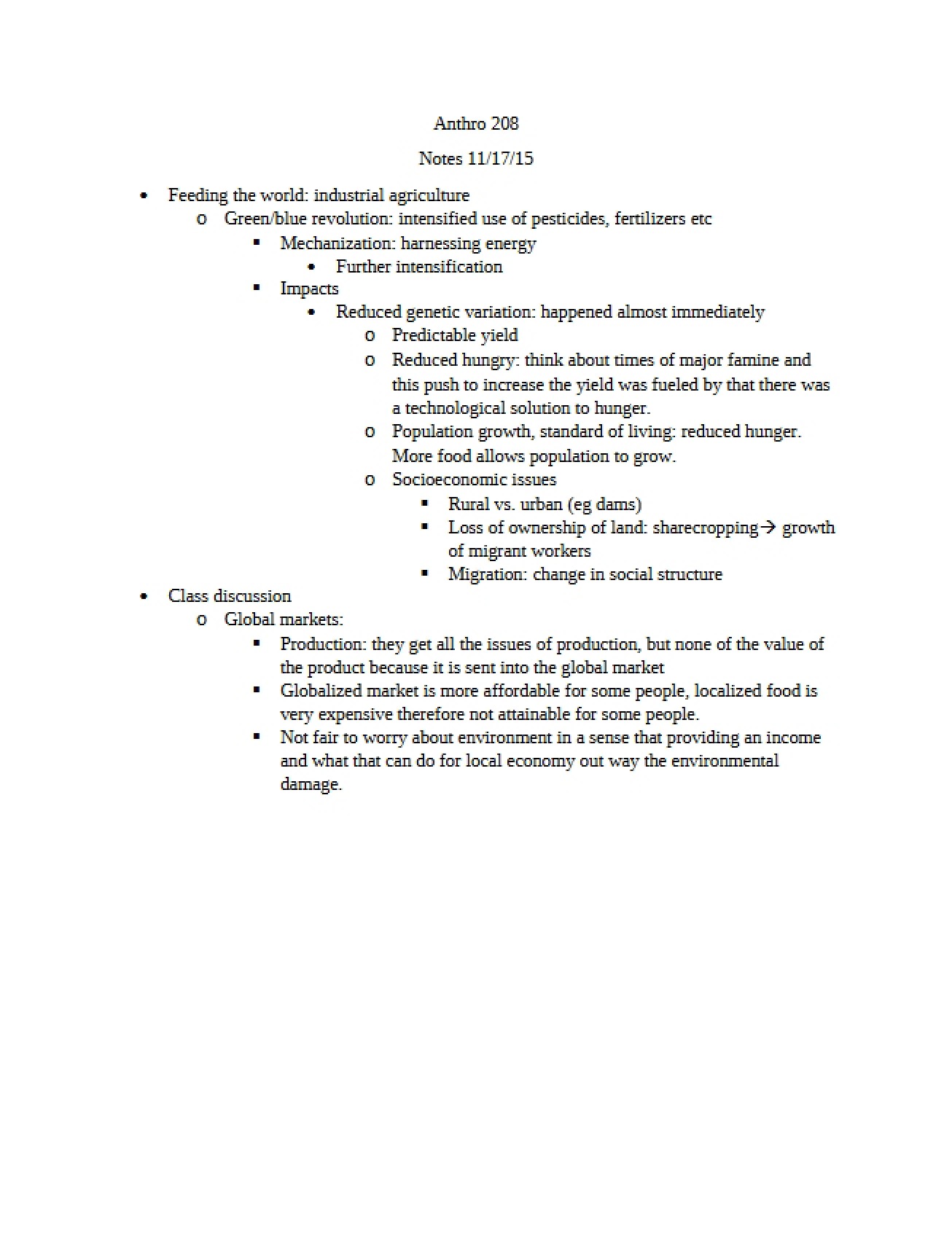 Anthro 208 Notes 2