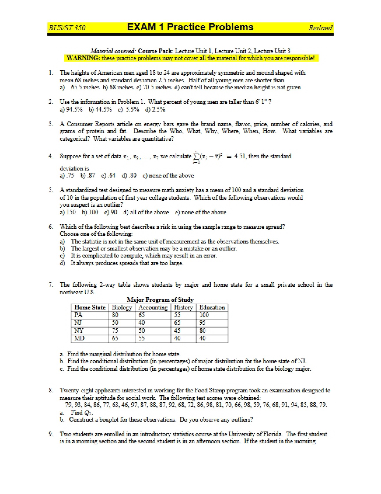 ST 350 Exam