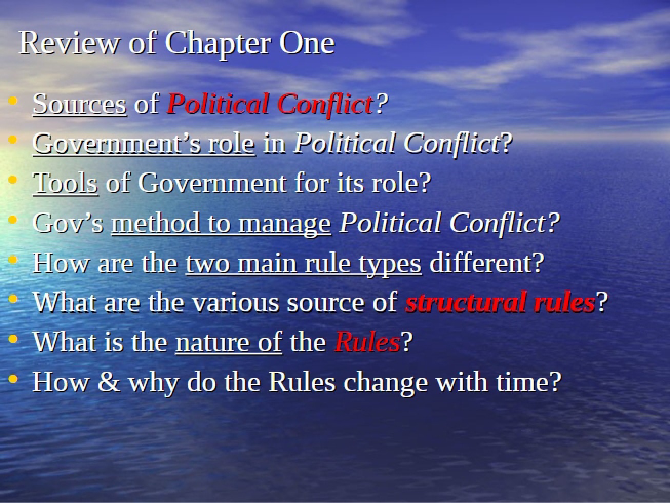 National Government Lecture