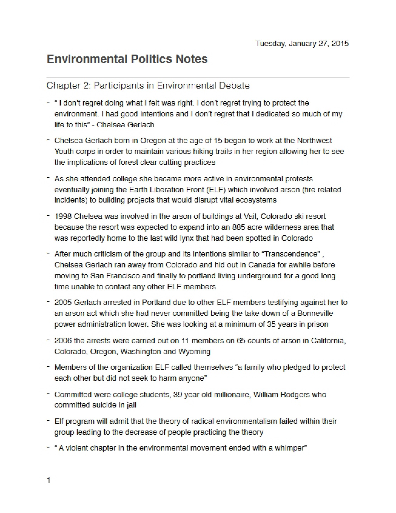 Debate Participants Environmental Issues (Chapter 2)