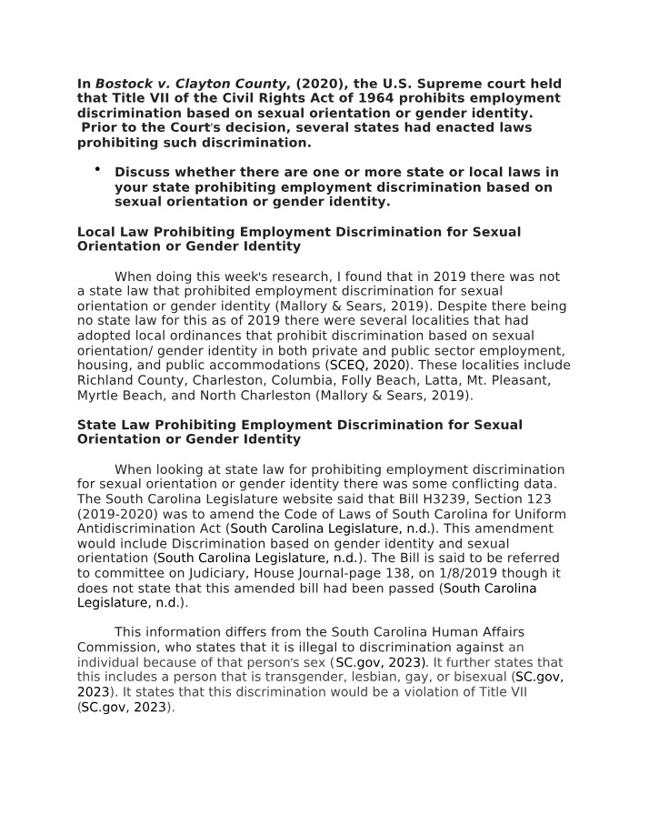 State and Local Employment Discrimination Laws