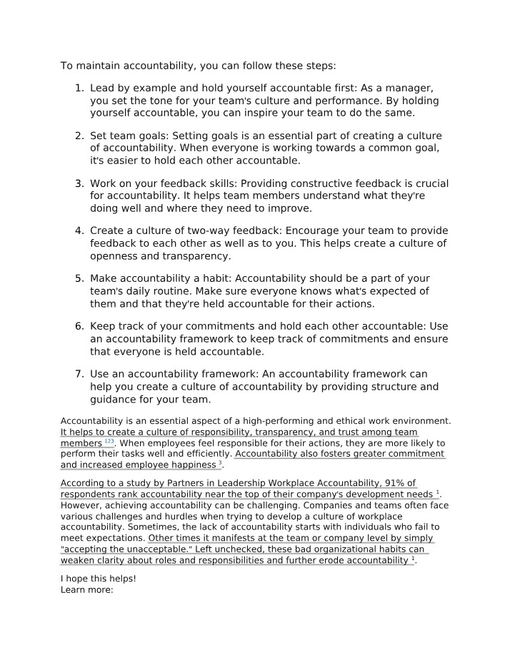 7 Steps for Team Accountability