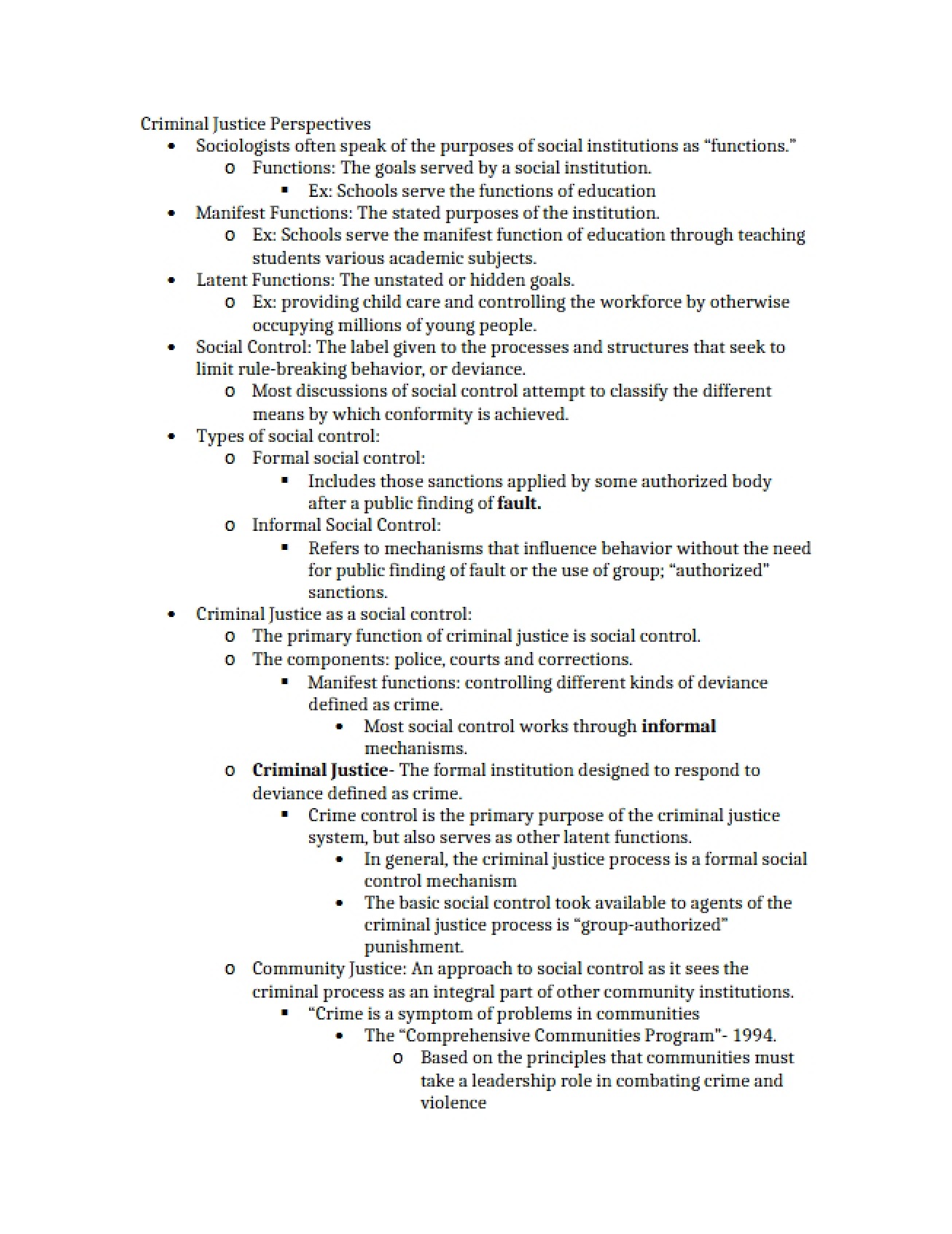 Perspectives on Criminal Justice - Part Nine