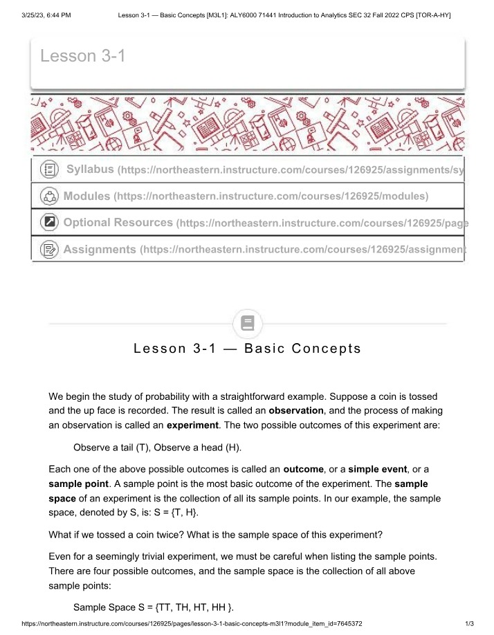 Probability - Basic Concepts and Sample Spaces