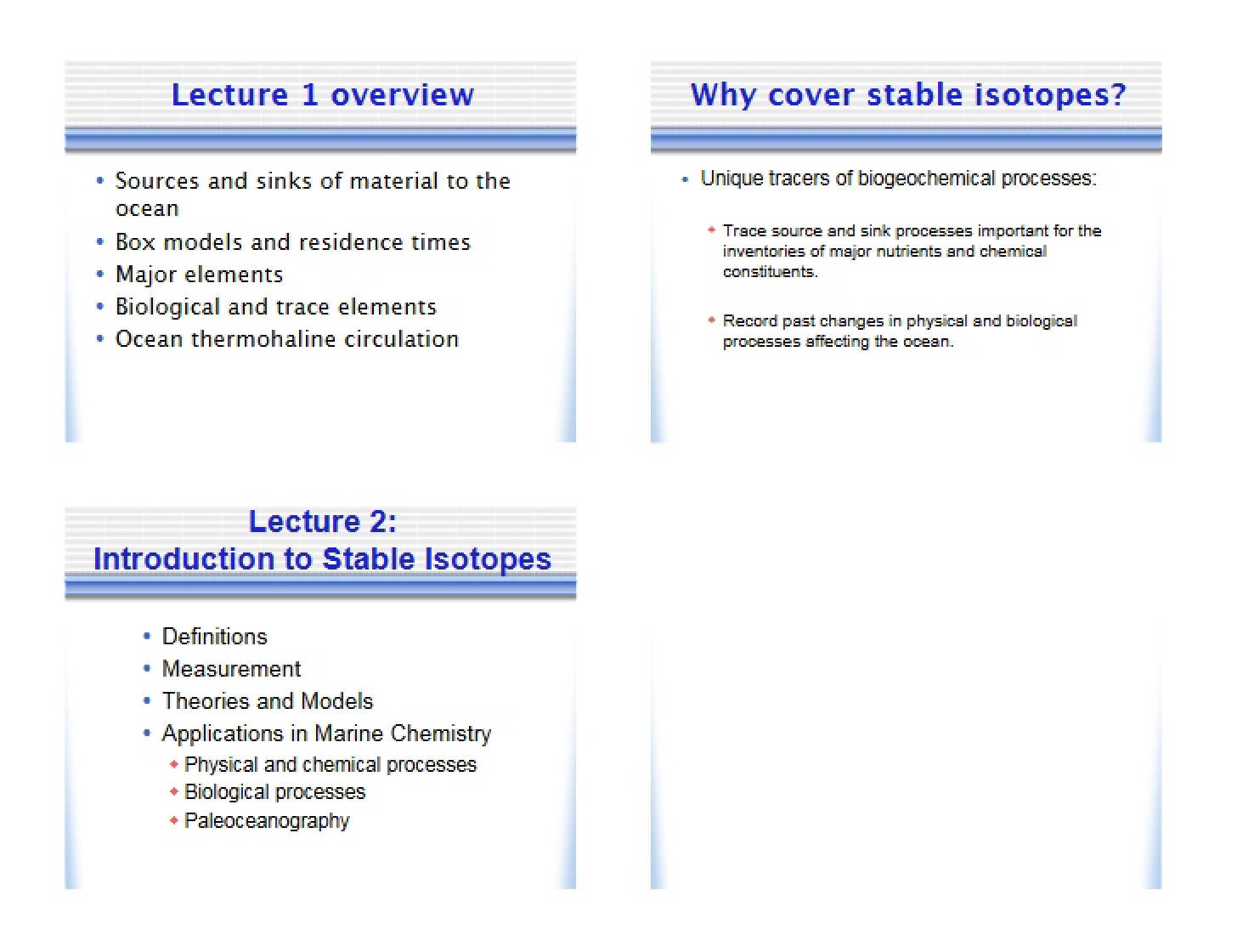 Stable Isotopes Introduction