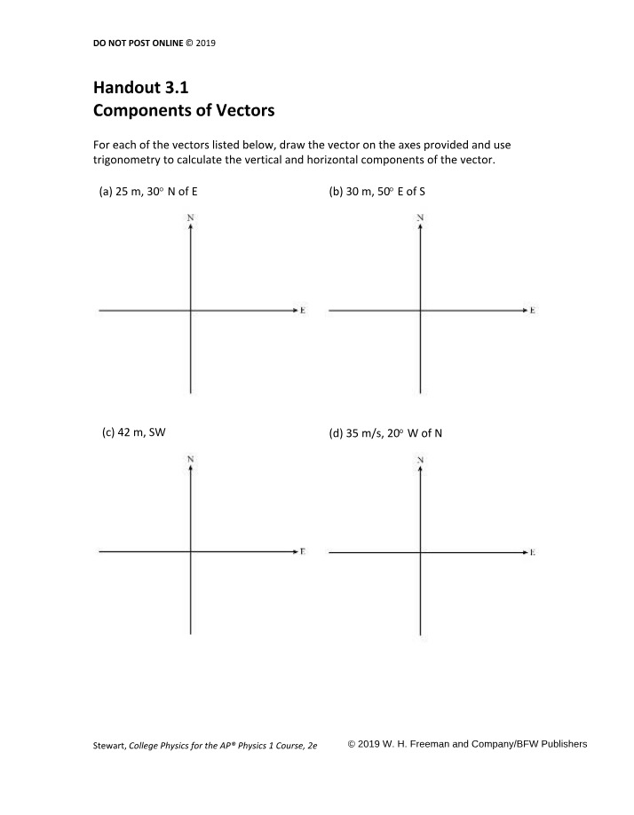 Vector Components Handout 3.1