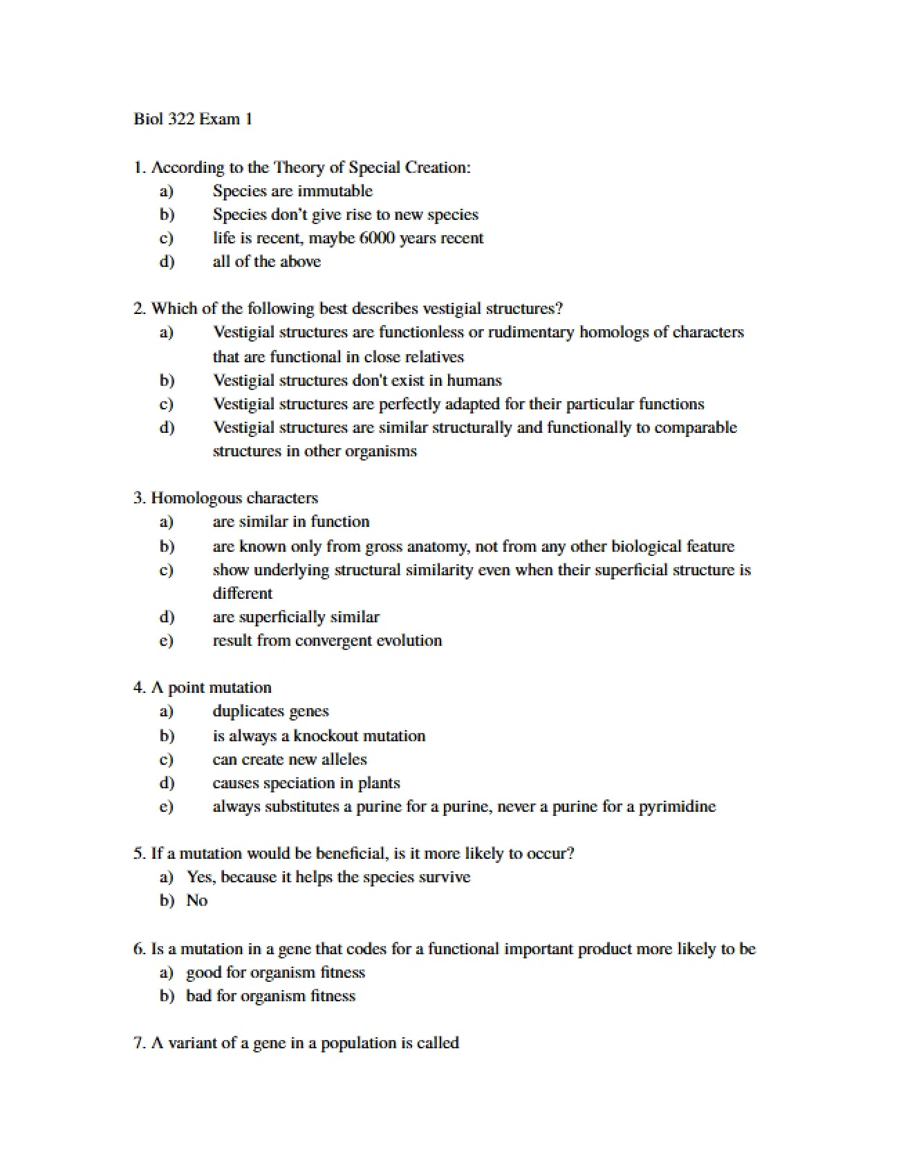 First Examination
