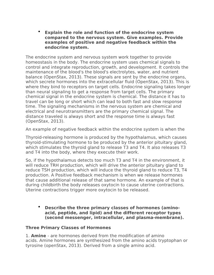 Endocrine System Role, Function, and Feedback