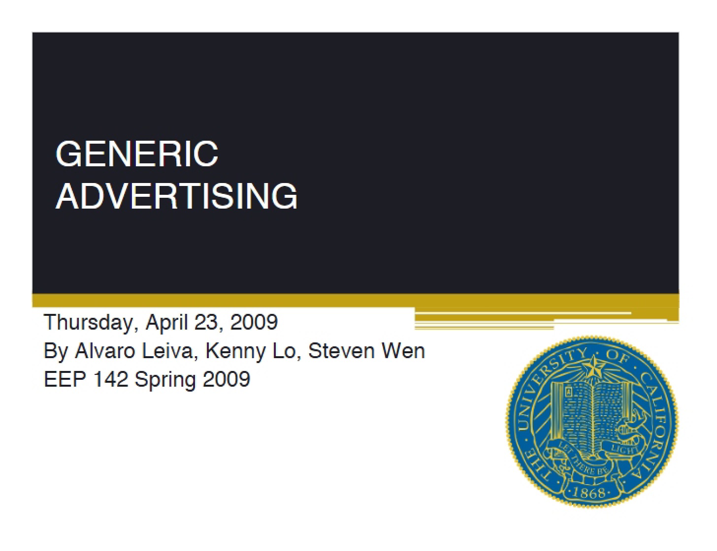 Advertising Generically