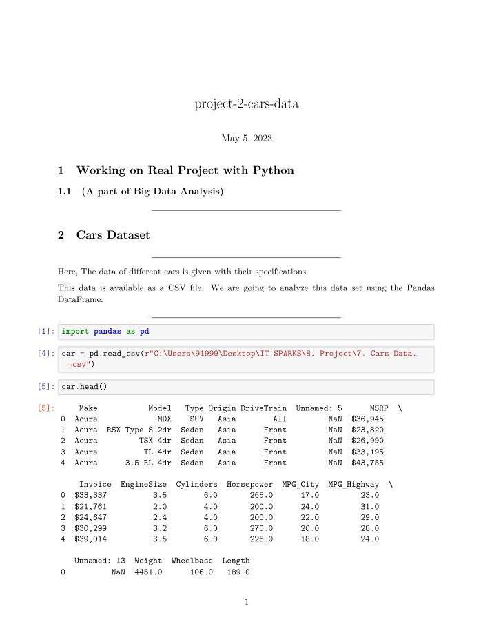 Python Project - Cars Dataset Analysis