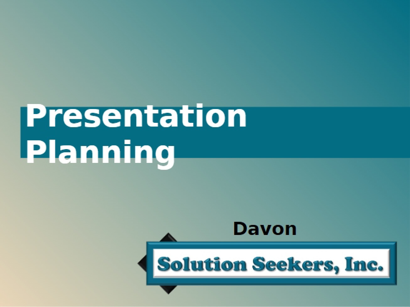 Presentation Strategy