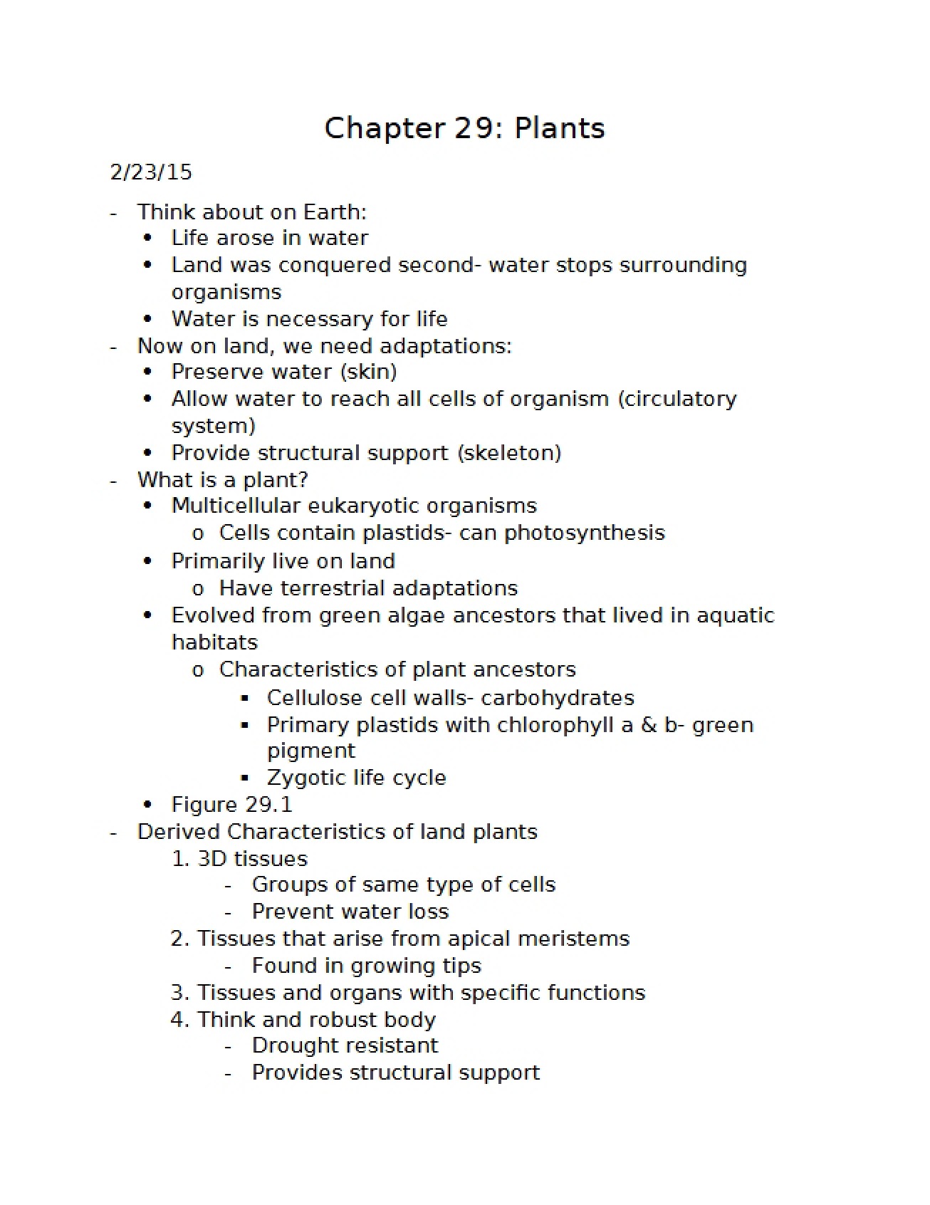 Plants Chapter 29