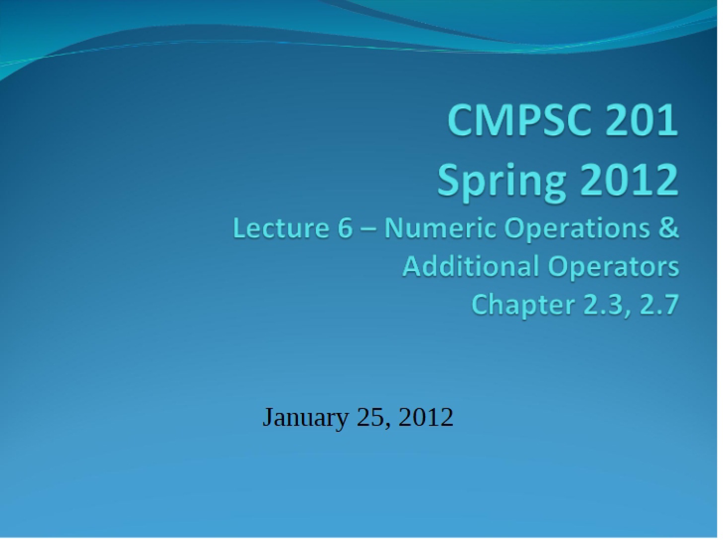 Class Session 6