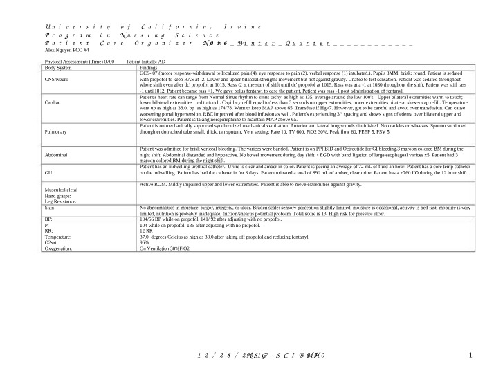 Week 6 Notes for Critical Care Nursing