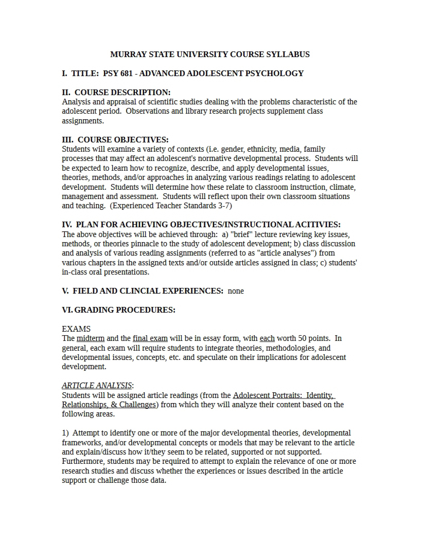 Syllabus