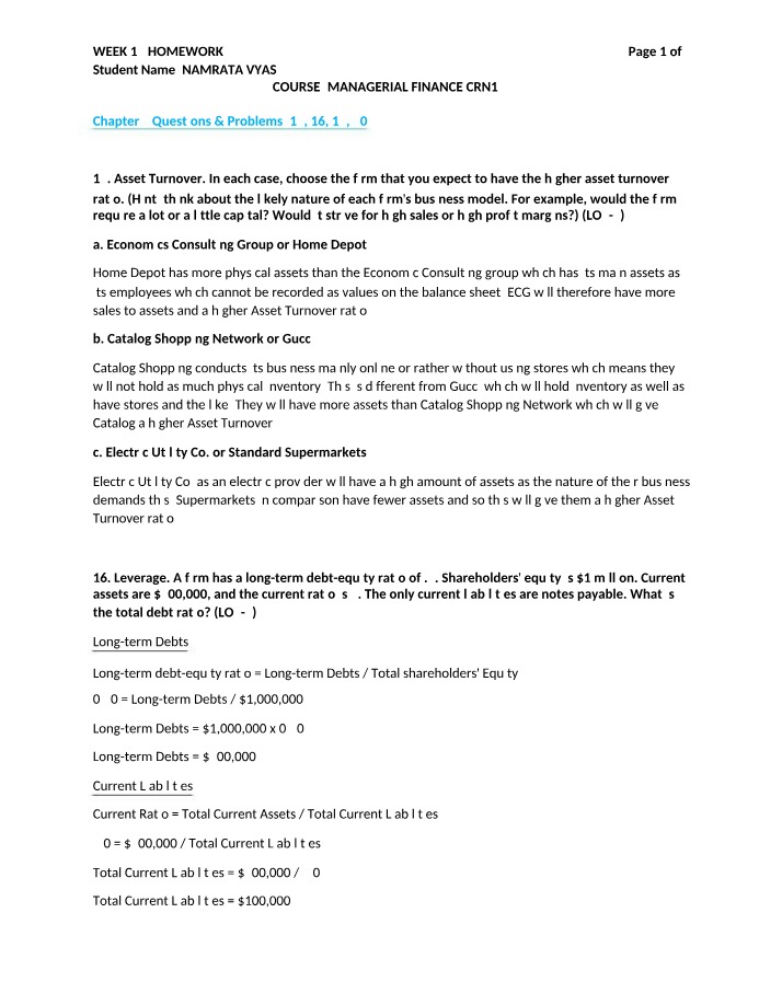 Week 15 Homework - Namrata Vyas