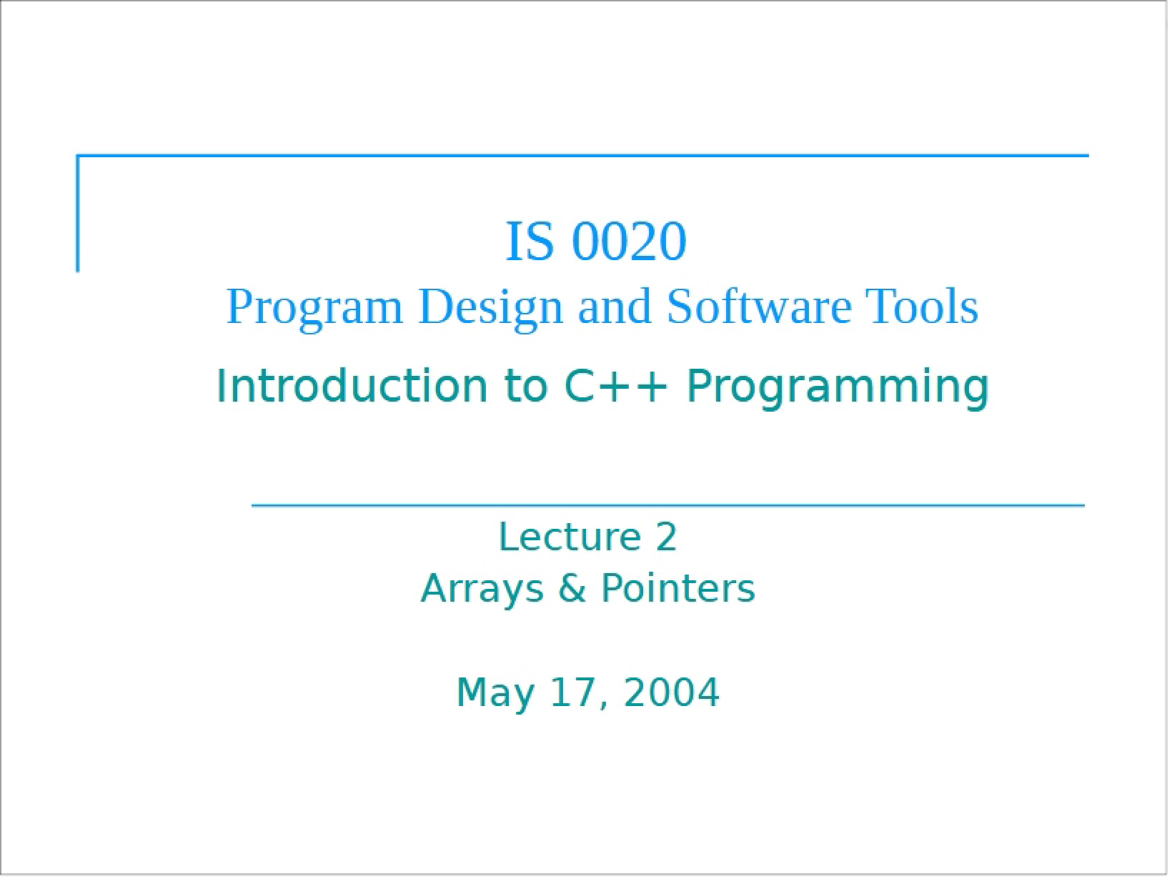 Software Tools Lecture Notes